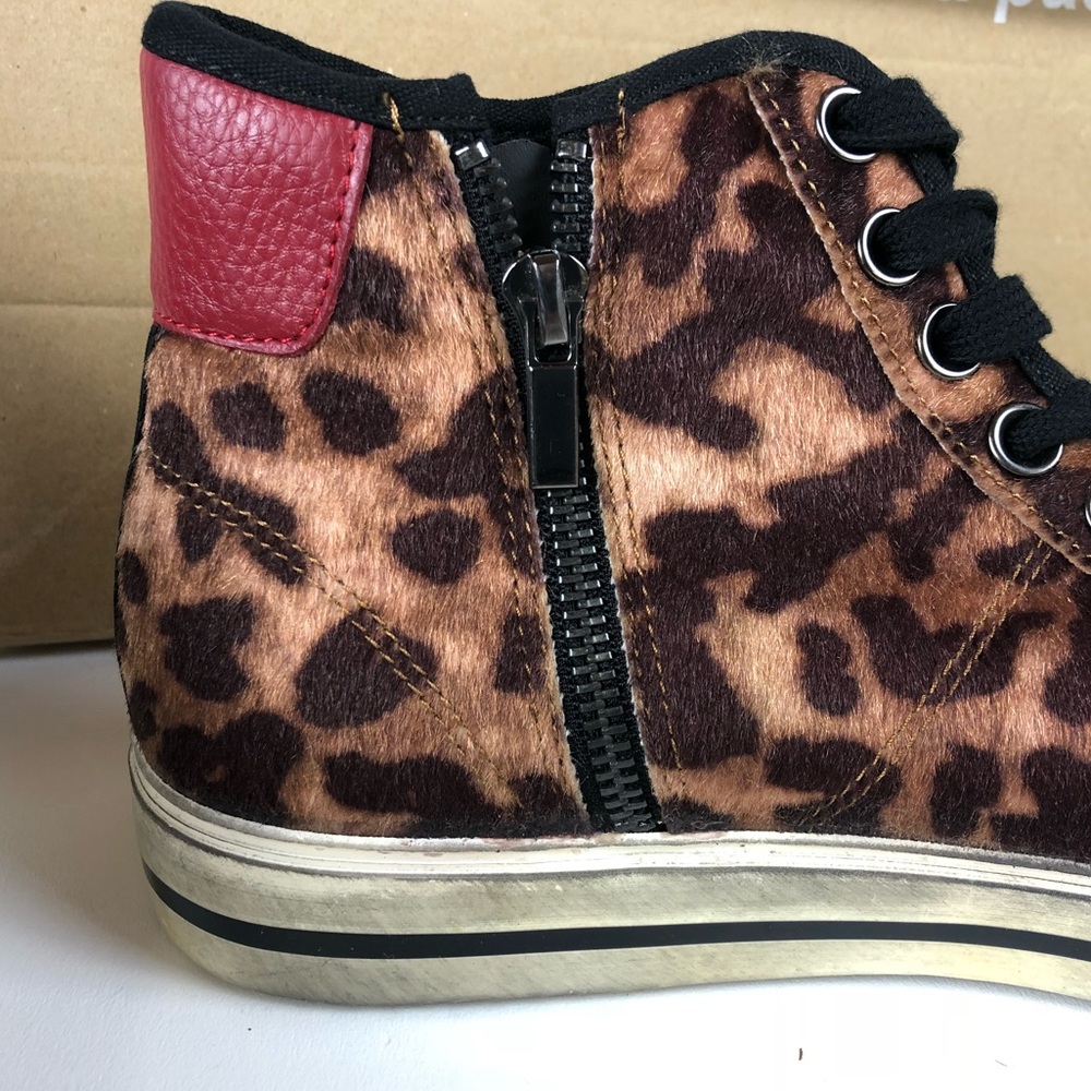 Zara Mens Animal Print High Top Zip Sneakers NWT